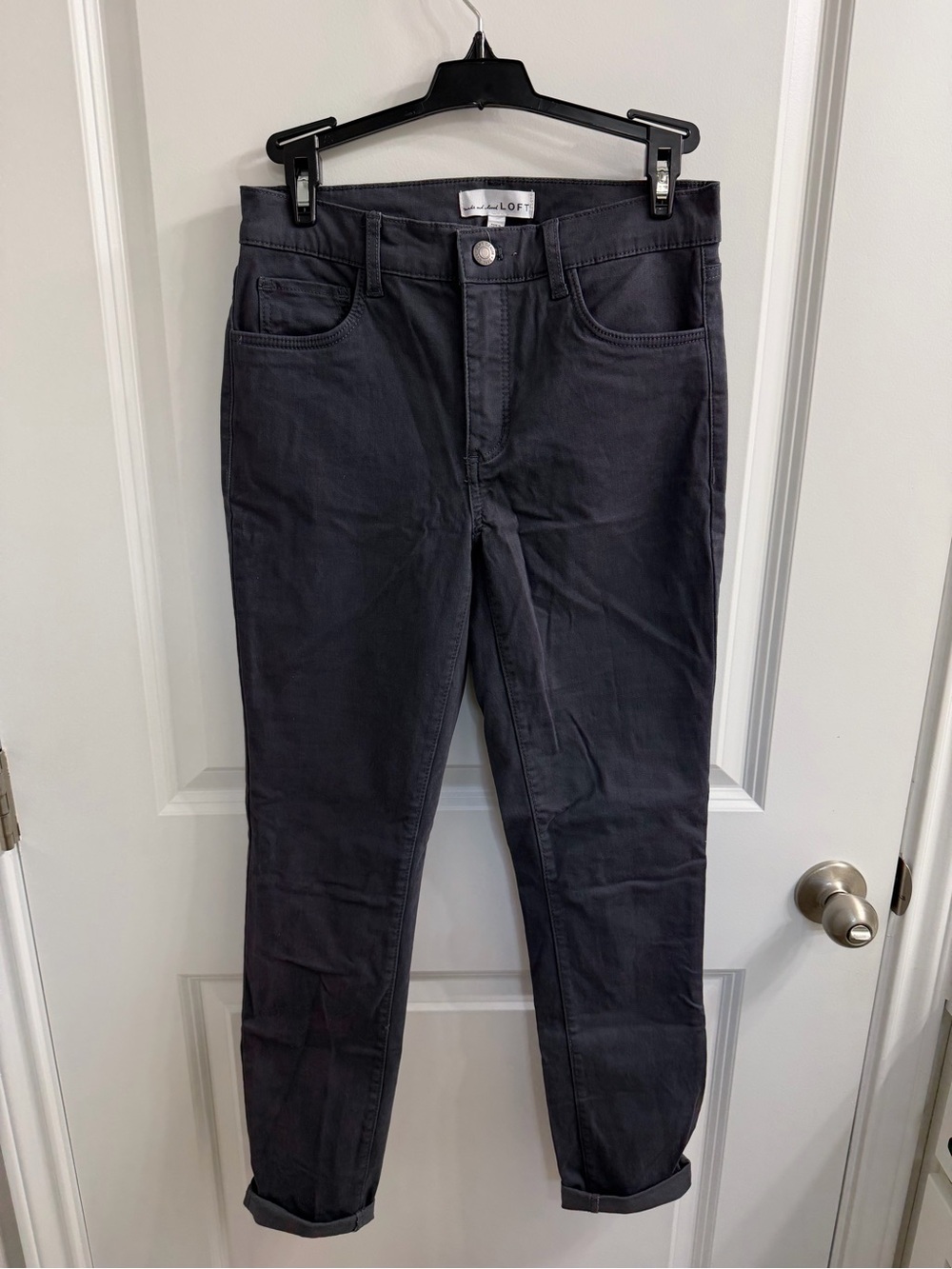 LOFT Charcoal Gray Straight Jean Pants
